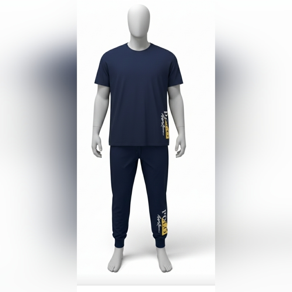 Polo Men 2XT Blue Cotton Atleasure Relax Men Soft Stretch Jogger Set New